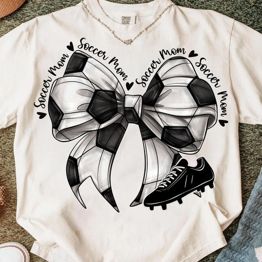 Soccer Bow Mom Tee/Sweatshirt