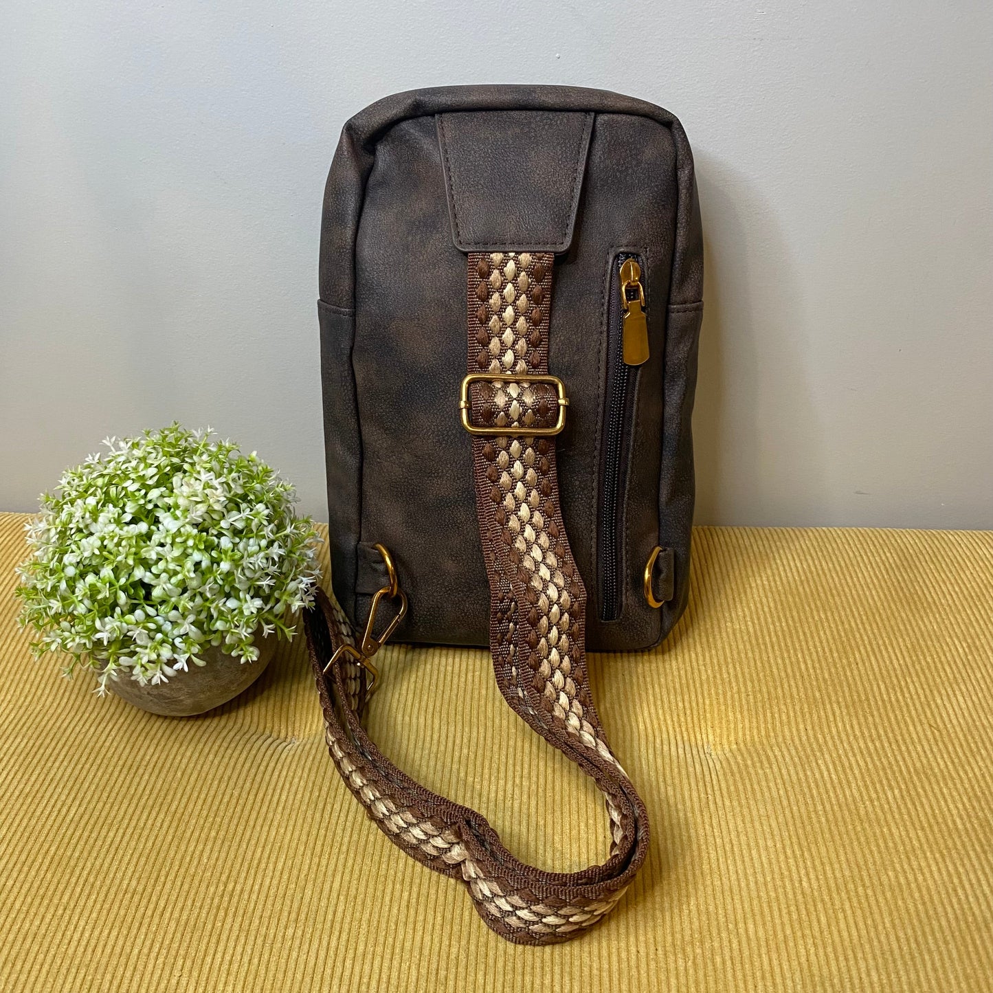 Faux Leather Sling Bag