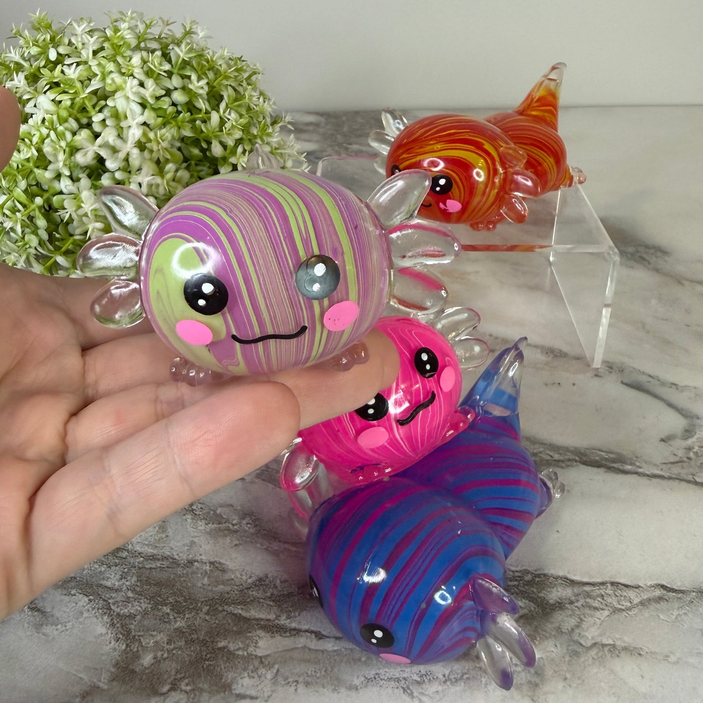 Squishy Toy - Axolotl, Marble - PREORDER