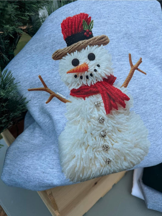 Snowman Faux Yarn Tee/Sweatshirt