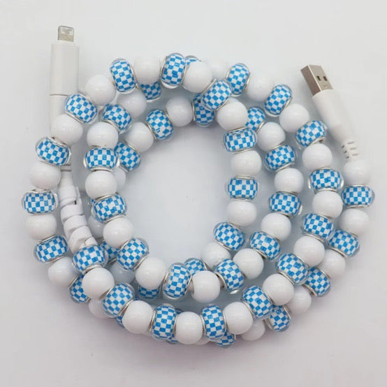 Charging Cord - Beaded - Clear Design - PREORDER 3/14-3/17