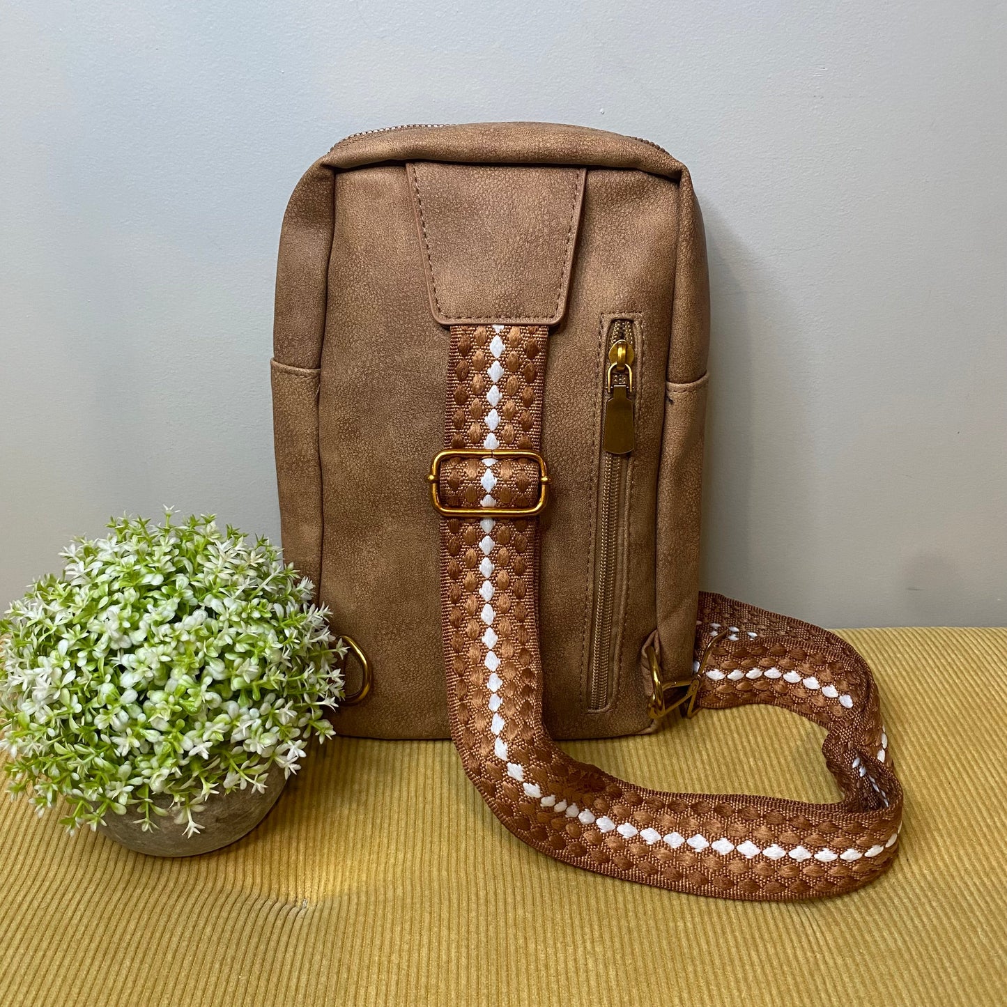 Faux Leather Sling Bag