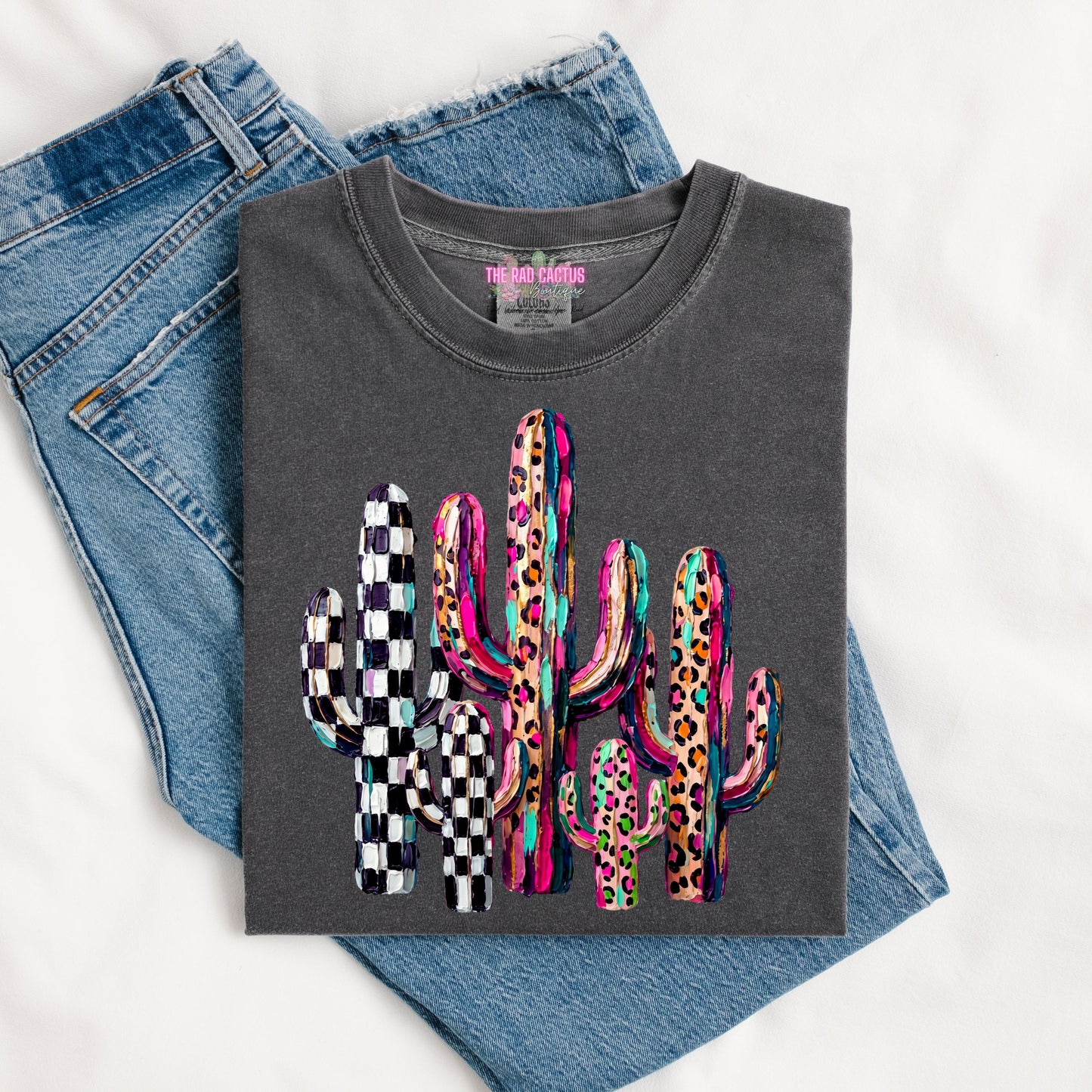Colorful Cactus Graphic Tee or Crewneck Sweatshirt
