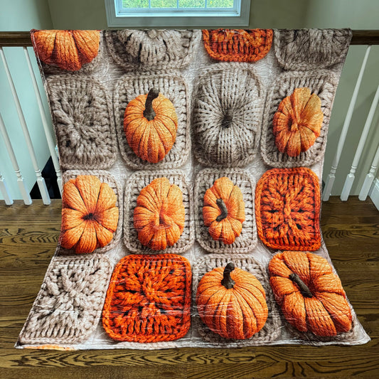 Blanket - Halloween - Knit Pumpkins - PREORDER 7/29-8/1