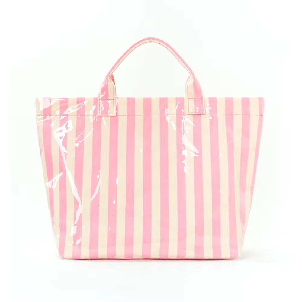 The April Vinyl Tote Bag - Stripes - PREORDER