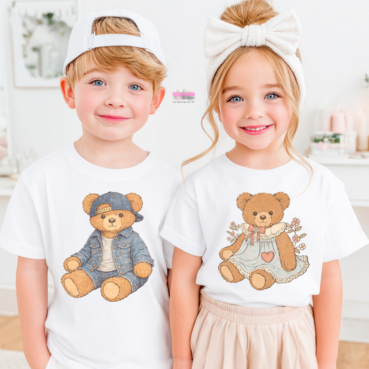 Vintage Teddy Bear Youth Boy or Girl Graphic Tee or Crewneck Sweatshirt