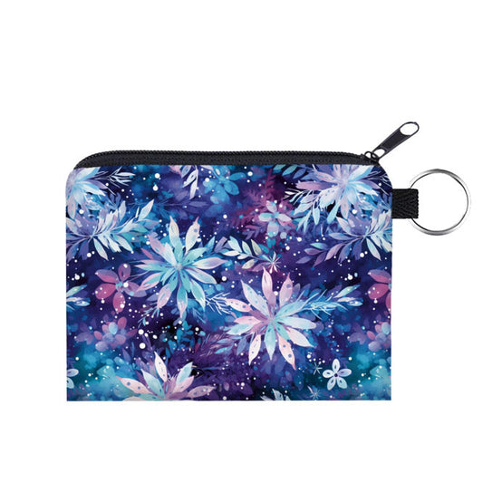 Mini Pouch - Christmas Blue Purple Snowflake - PREORDER ENDS 10/20