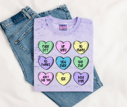 Anti-Valentine Candy Hearts Tee/Crewneck