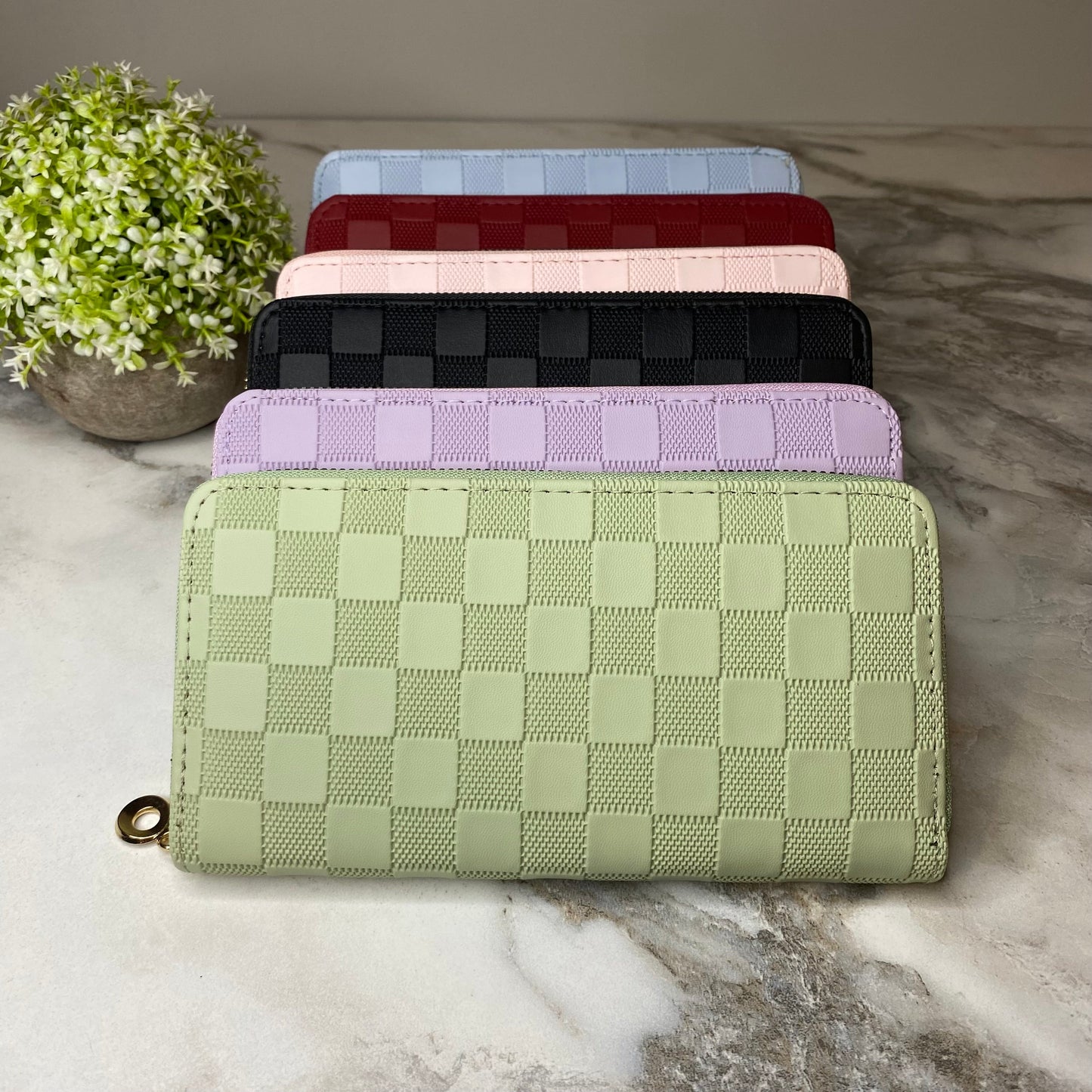 Wallet - Faux Leather - Checkered - PREORDER 7/16-7/19