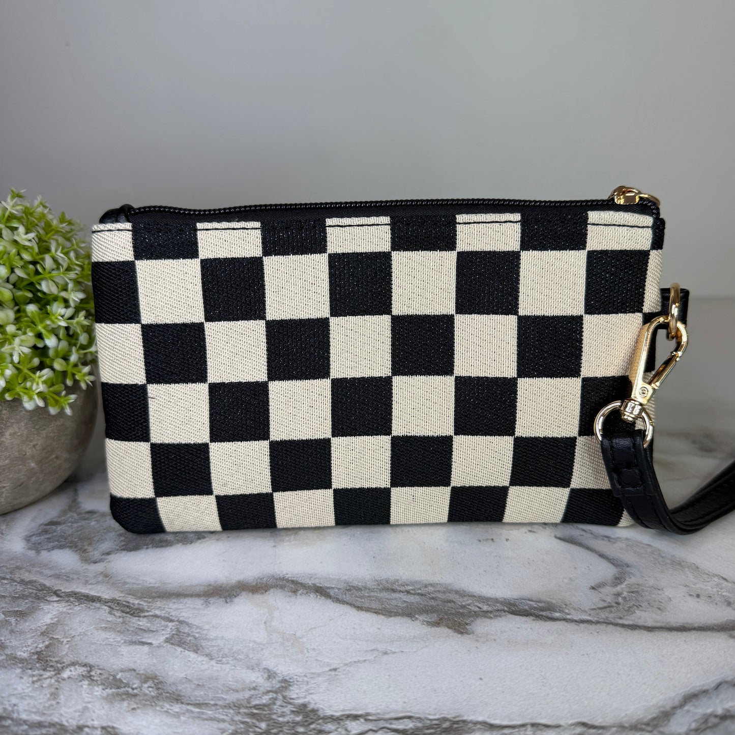 Wallet Clutch - Checker Canvas