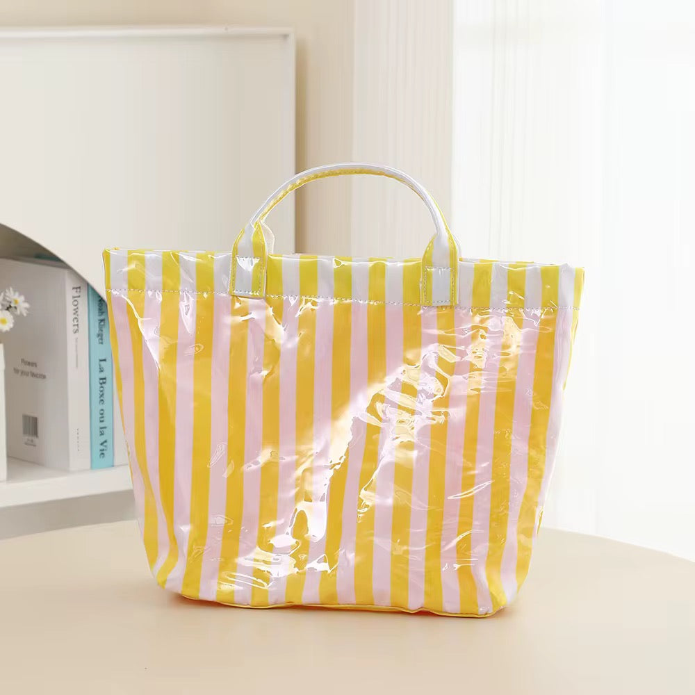The April Vinyl Tote Bag - Stripes - PREORDER