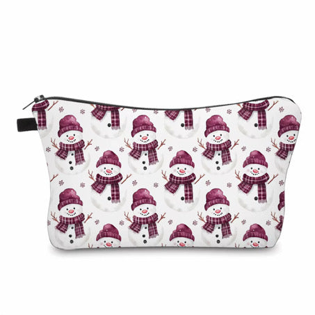 Pouch - Christmas - Snowman Maroon