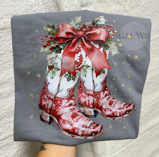 Vintage Red Boot Design Tee/Sweatshirt