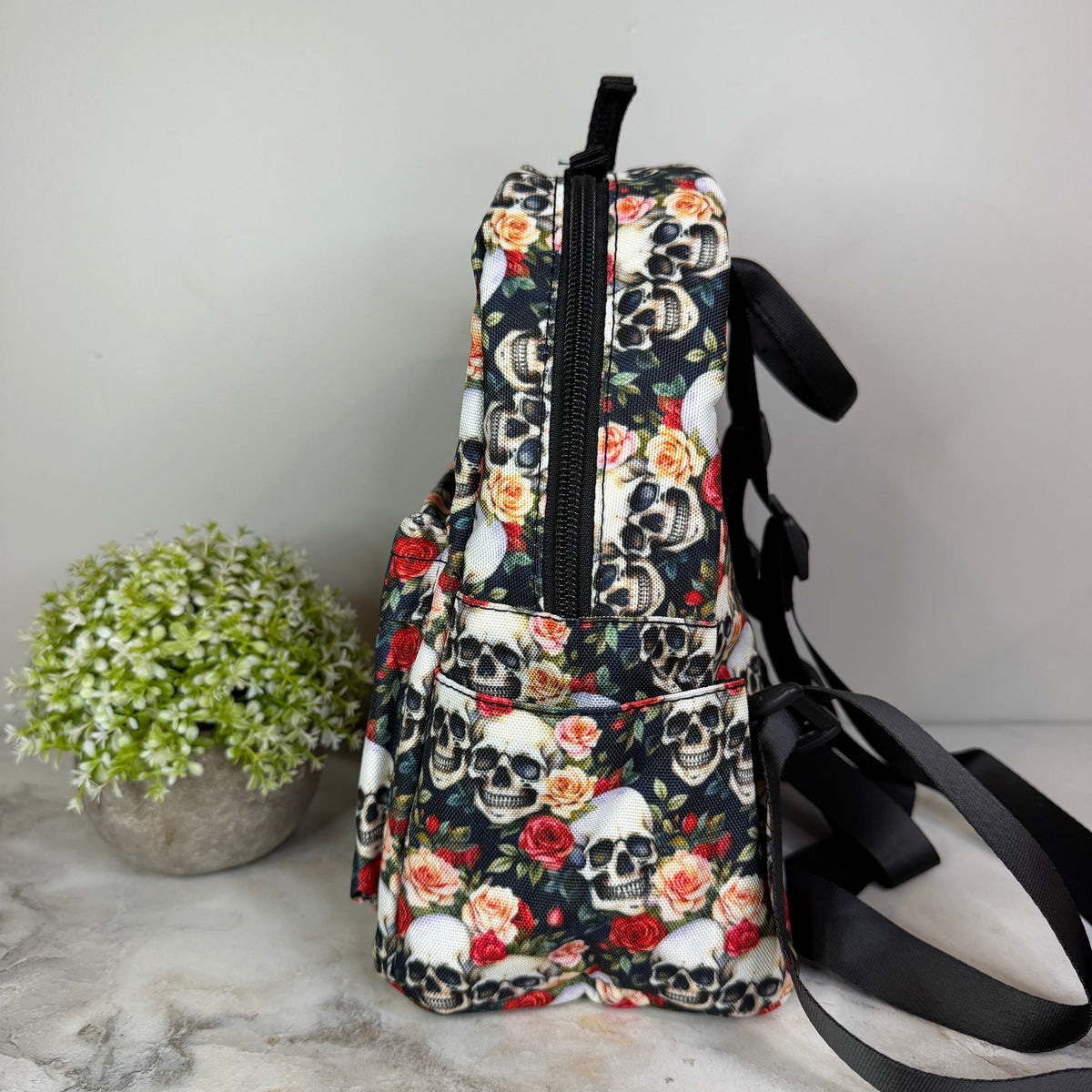 Mini Backpack - Halloween - Skull Roses - PREORDER