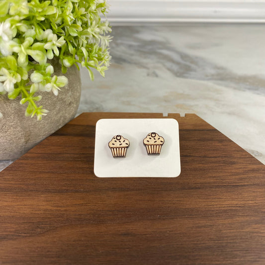 Wooden Stud Earrings - C.Cake