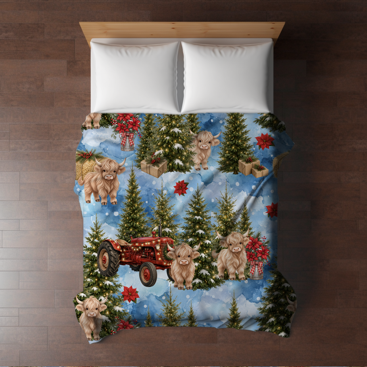 Blanket Christmas #35 - Farm Tree Highland Cow - PREORDER (Copy)