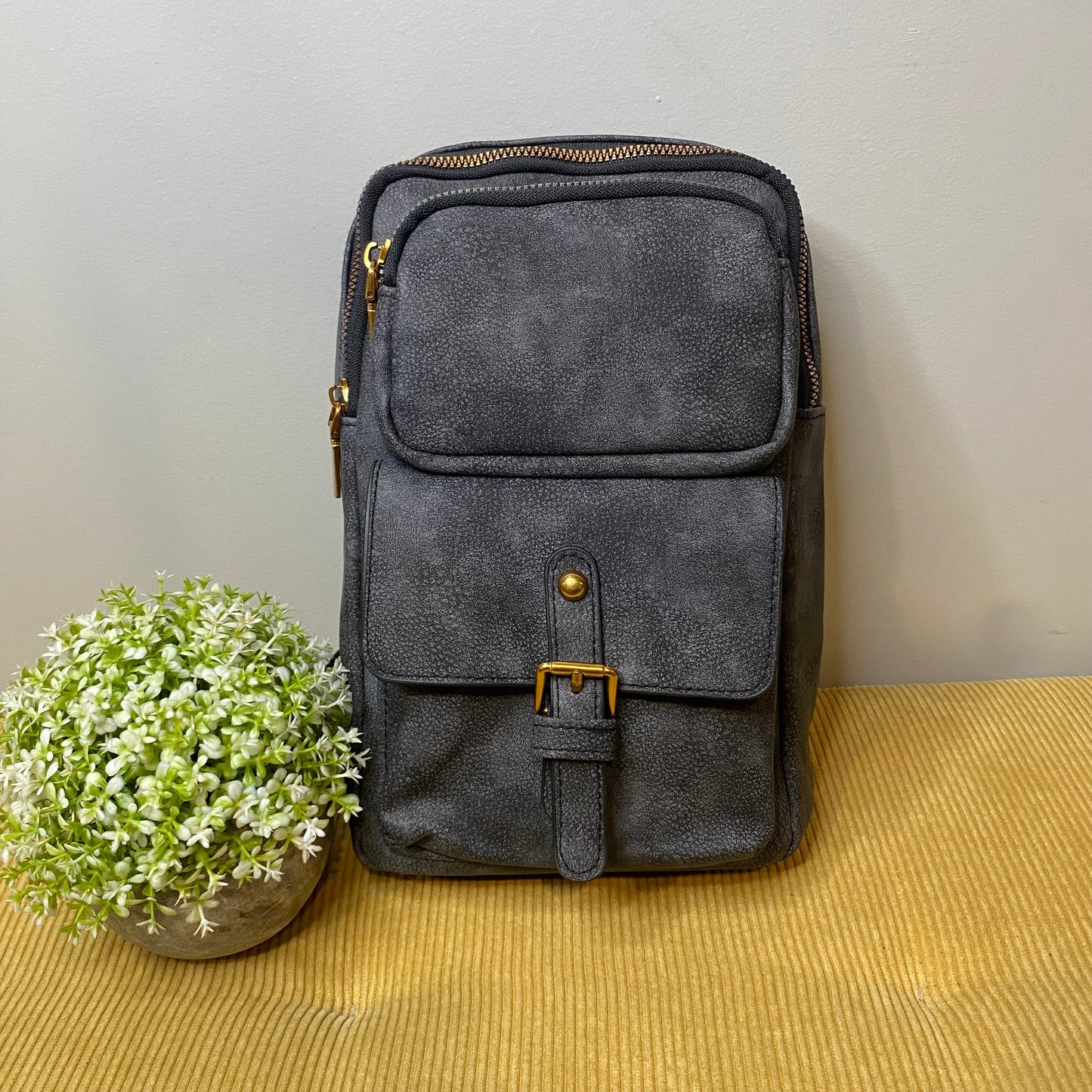 Faux Leather Sling Bag
