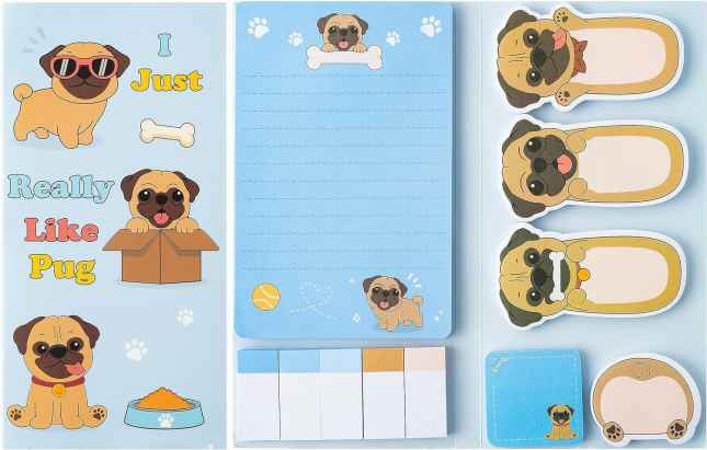 Sticky Note Booklet Set - Pug - PREORDER 6/21-6/24