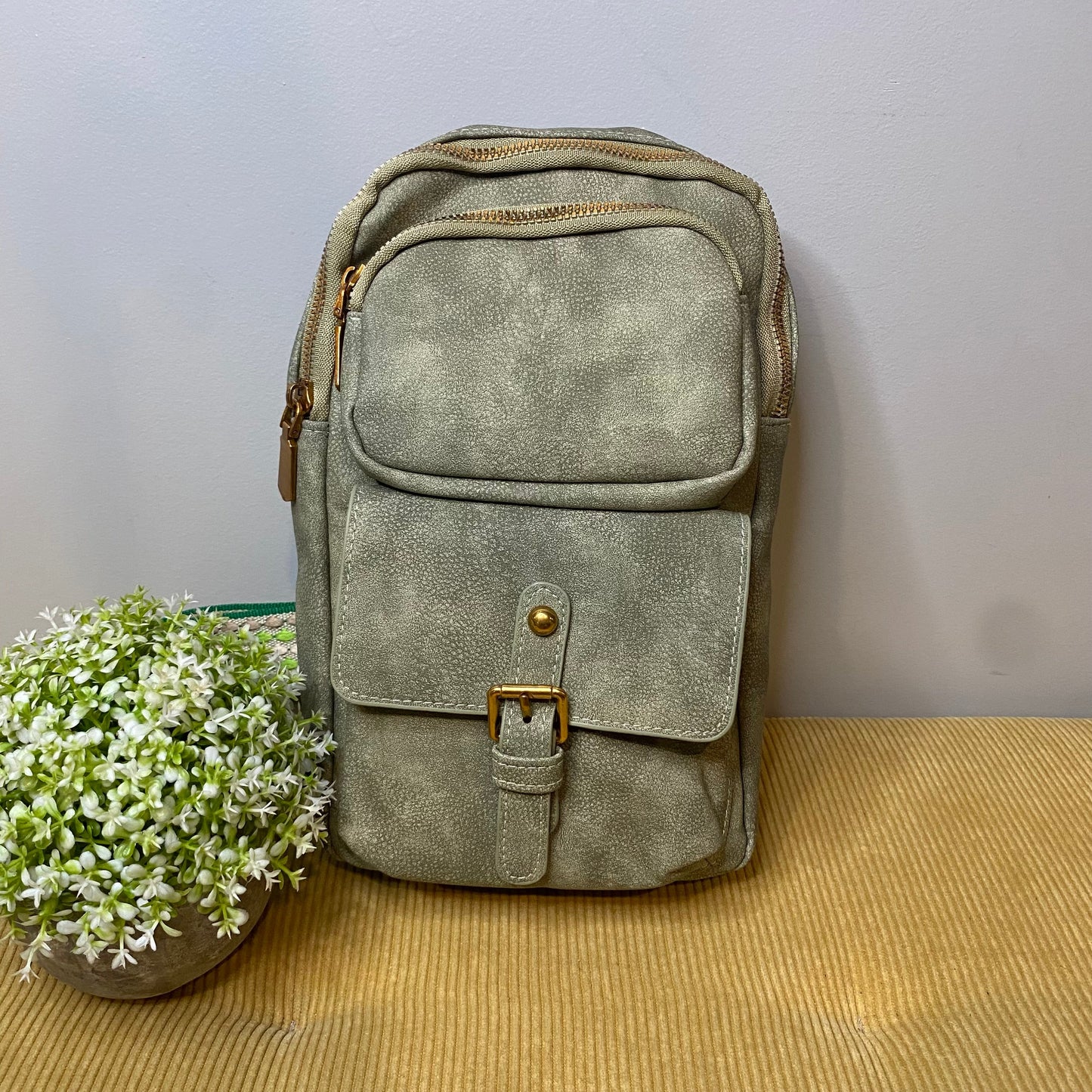 Faux Leather Sling Bag