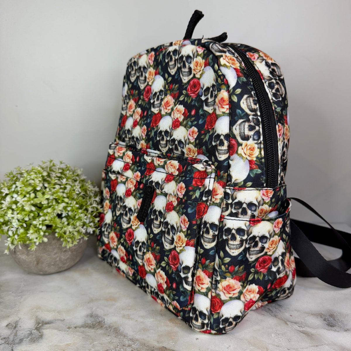 Mini Backpack - Halloween - Skull Roses - PREORDER