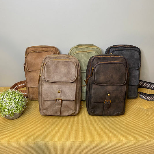 Faux Leather Sling Bag