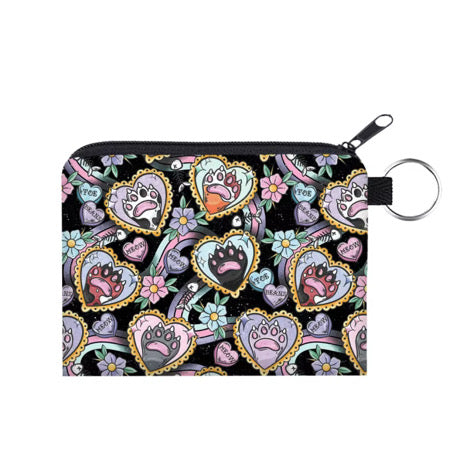 Mini Pouch - Cat Paw Meow Black
