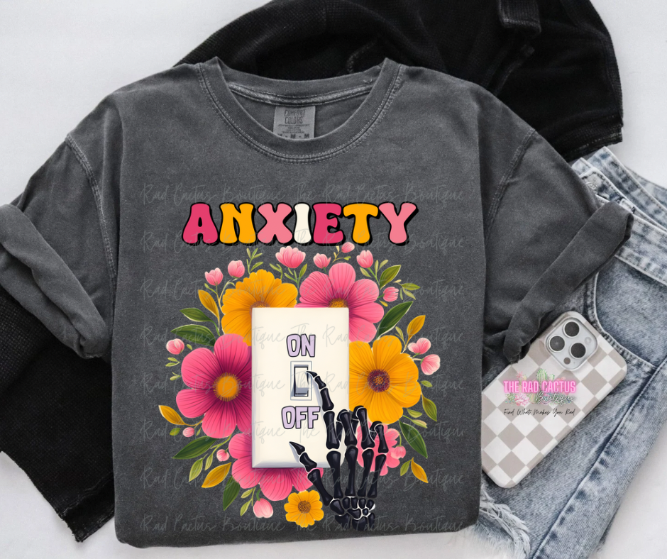 Anxiety Switch Graphic Tee or Crewneck Sweatshirt