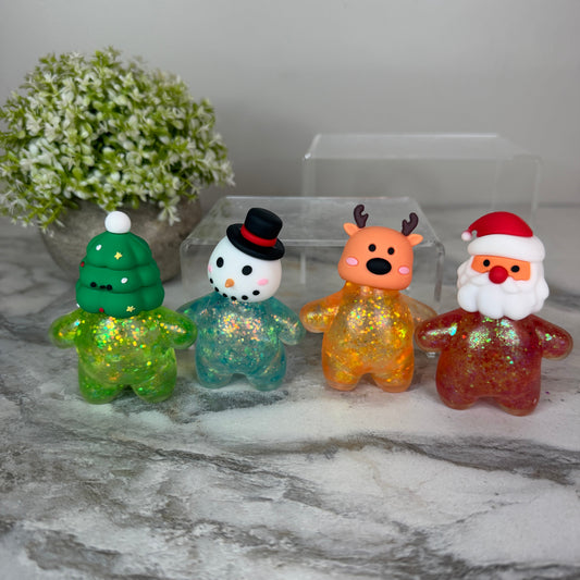 Squishy Toy - Christmas Glitter Characters - PREORDER