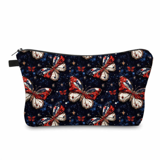 Pouch - America Red White Blue Butterfly
