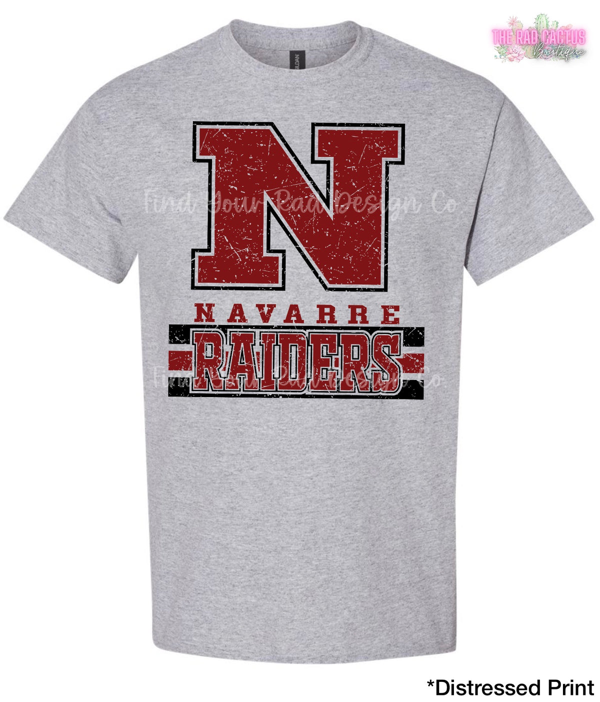 Navarre Raiders Distressed Collegiate Graphic Tee or Crewneck Sweatshirt