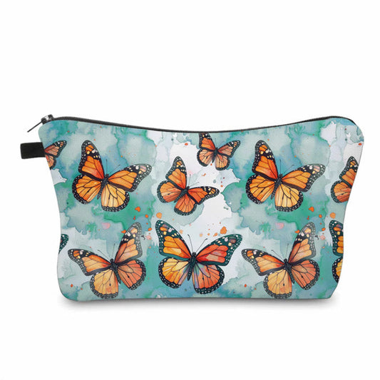 Pouch - Butterfly Orange Blue Watercolor