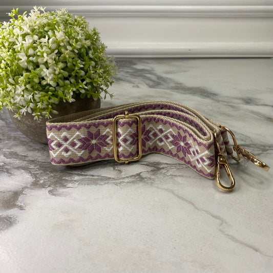Replacement Strap - Purple White Tan Flower