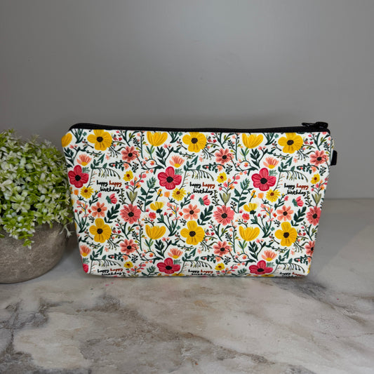 Pouch - Happy Happy Birthday Floral