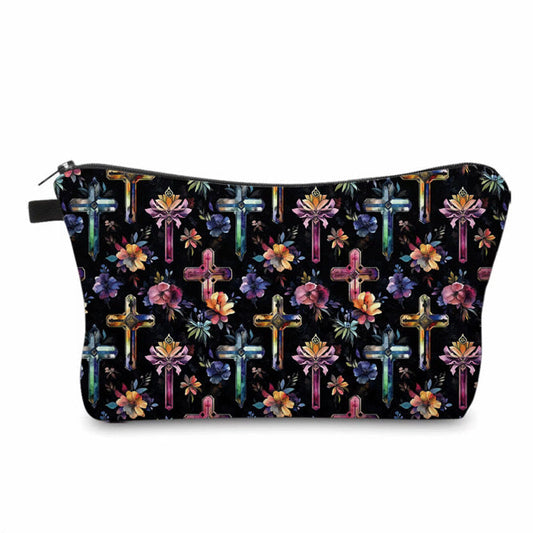 Pouch - Religious Stained Glass Watercolor Cross