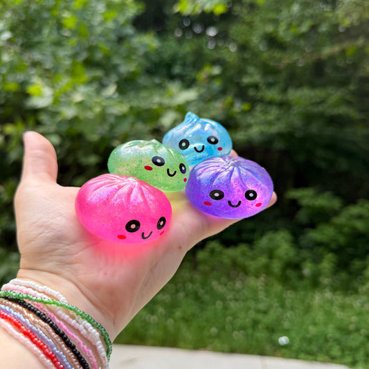 Squishy Toy - Mini Dumpling, Slow Gel Glitter