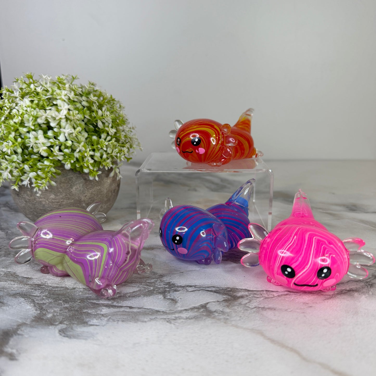 Squishy Toy - Axolotl, Marble - PREORDER