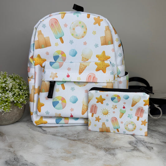 Mini Backpack, Pouch, & Mini Pouch Bundled Set - Sand Castle