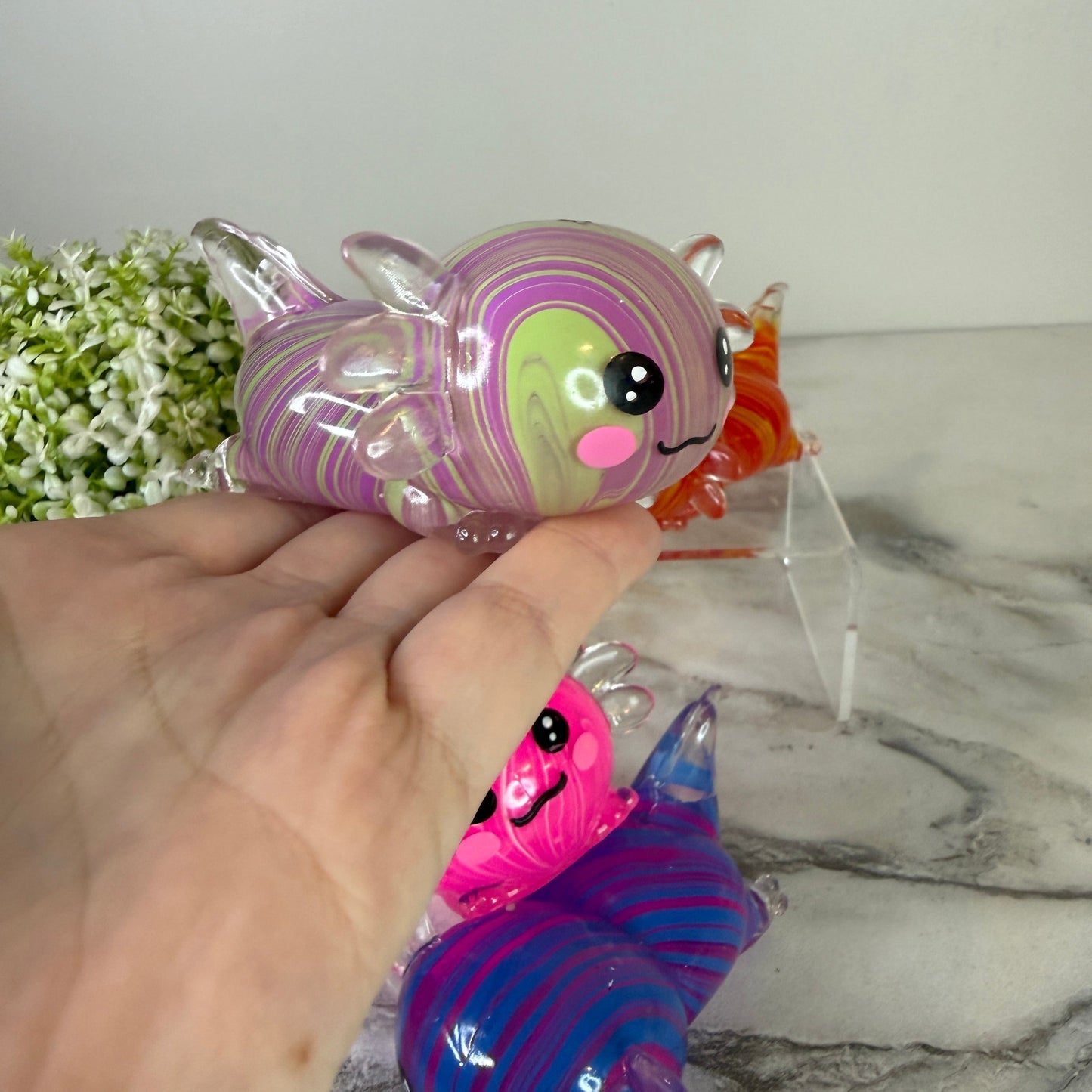 Squishy Toy - Axolotl, Marble - PREORDER