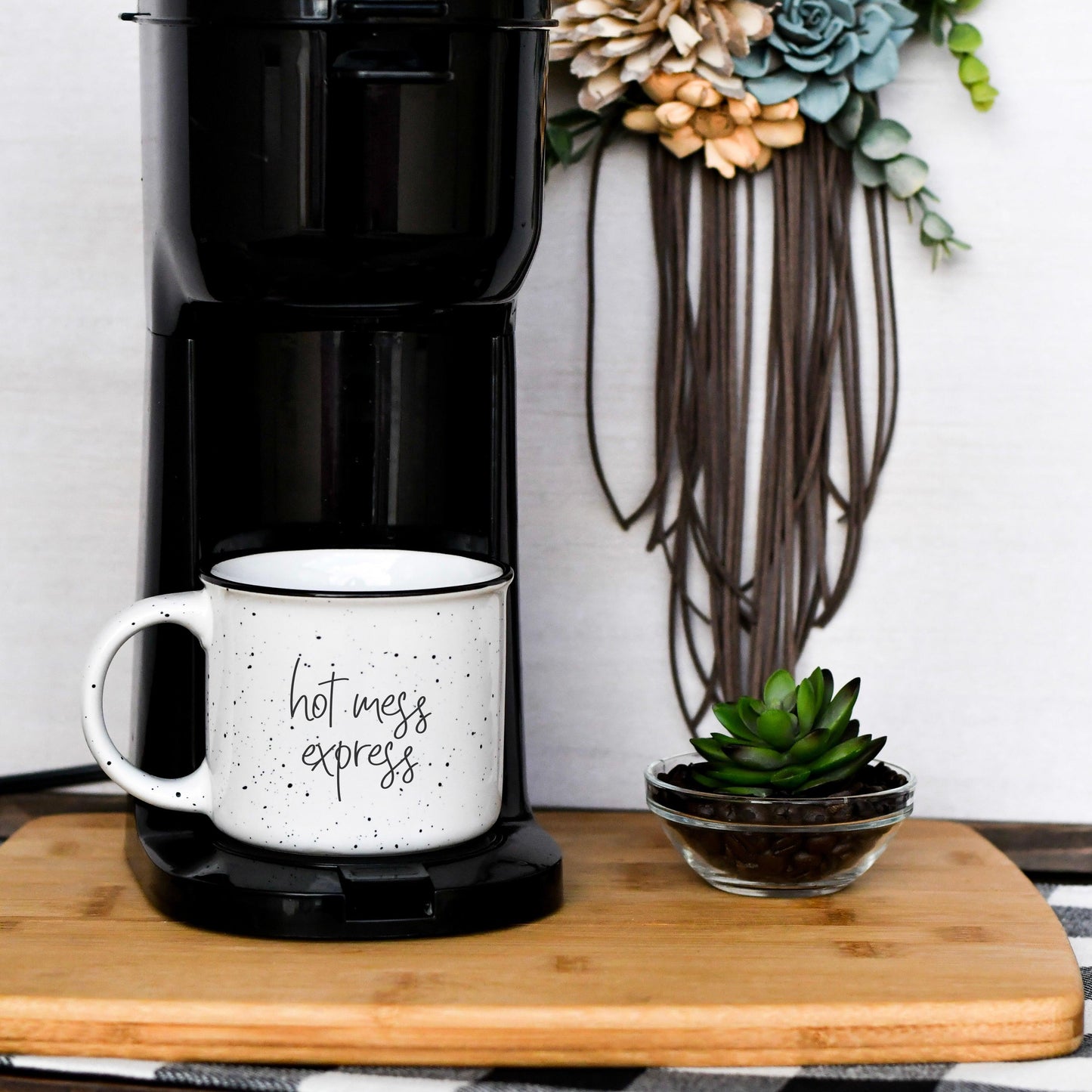 Tired as a Mother Mug Black Rim