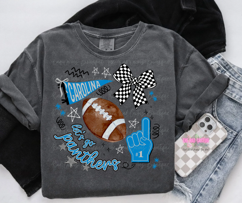 Carolina Game Day Graphic Tee or Crewneck Sweatshirt Custom Team Shirt