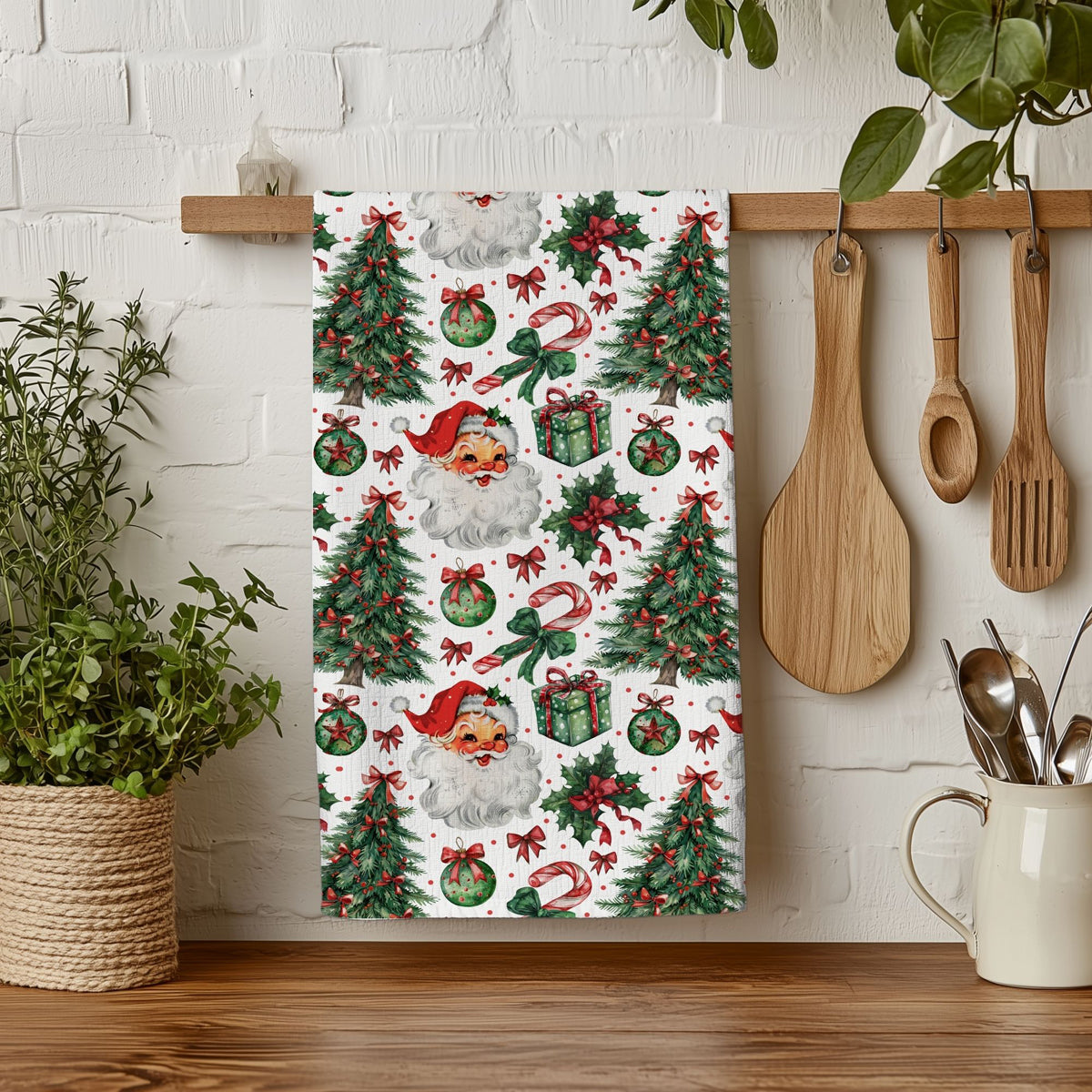 Classic Santa face Christmas kitchen decor
Retro Santa face holiday kitchen accessories
Old fashioned Santa face Christmas towel