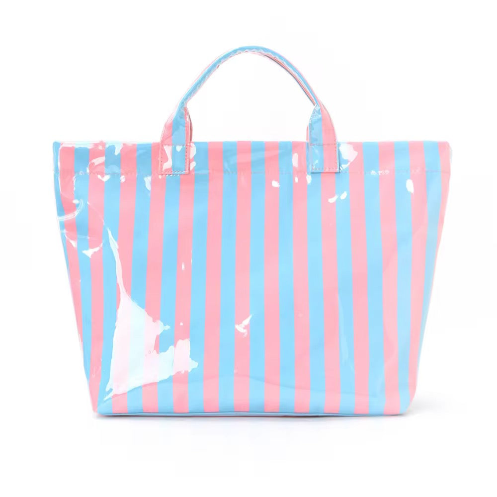 The April Vinyl Tote Bag - Stripes - PREORDER