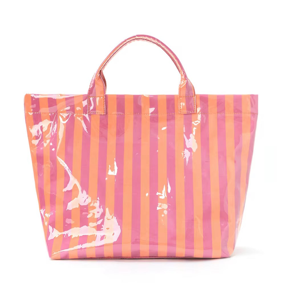 The April Vinyl Tote Bag - Stripes - PREORDER