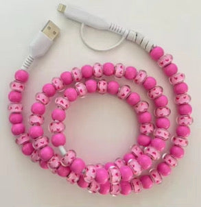 Charging Cord - Beaded - Clear Design - PREORDER 3/14-3/17