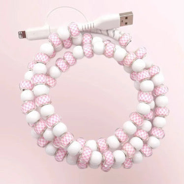 Charging Cord - Beaded - Clear Design - PREORDER 3/14-3/17