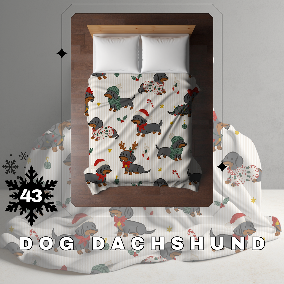 Blanket Christmas #43 - Dog Dachshund - PREORDER