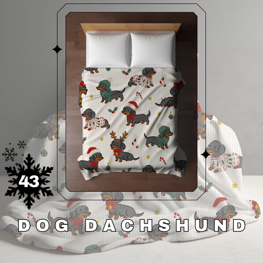 Blanket Christmas #43 - Dog Dachshund - PREORDER