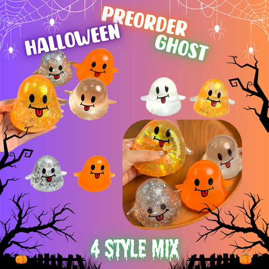 Squishy Toy - Halloween Glitter Ghost - PREORDER ends 7/12