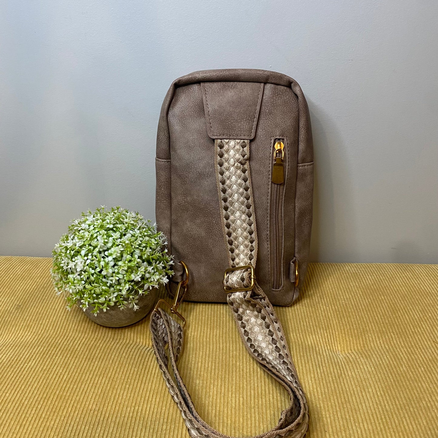 Faux Leather Sling Bag