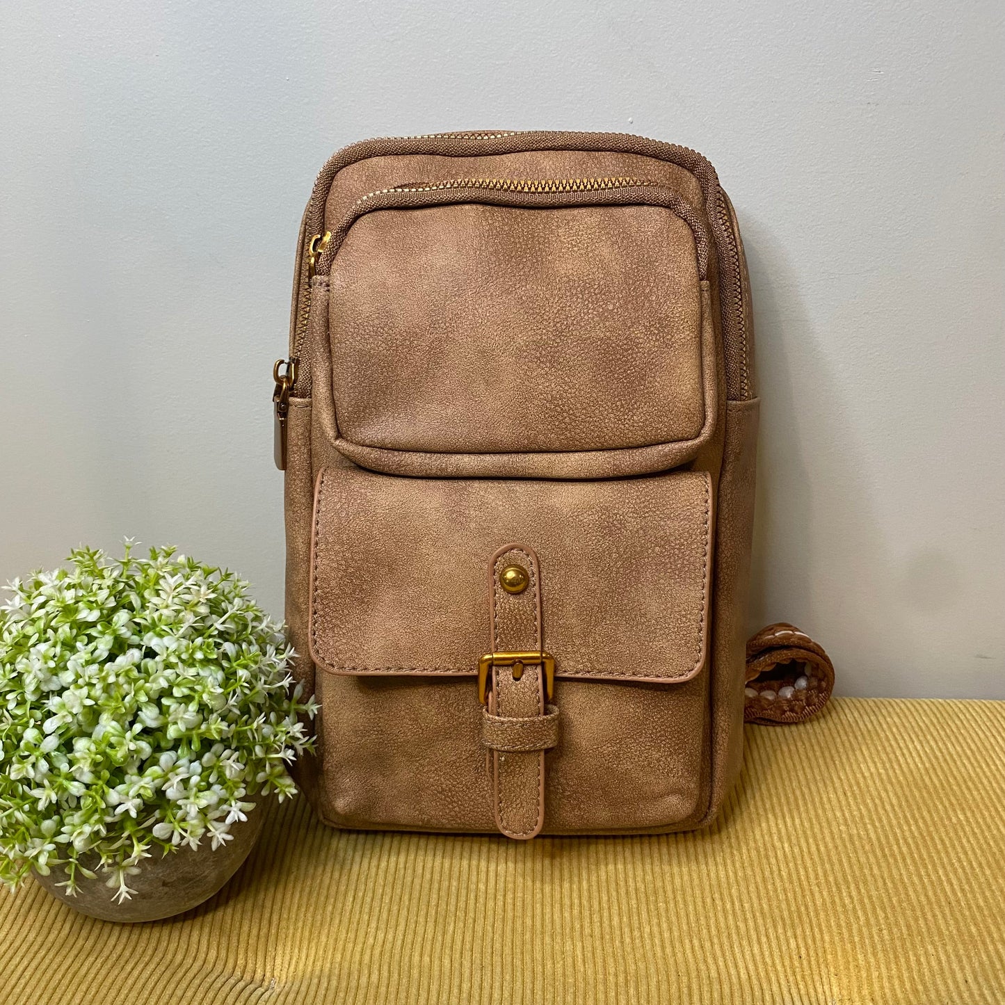 Faux Leather Sling Bag